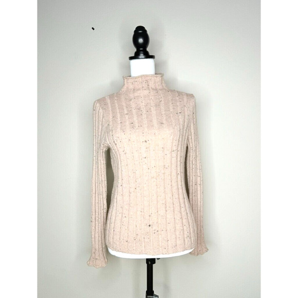 Madewell Donegal Evercrest Mock Turtleneck Sweater in Coziest Yarn Small Pink - Picture 3 of 8